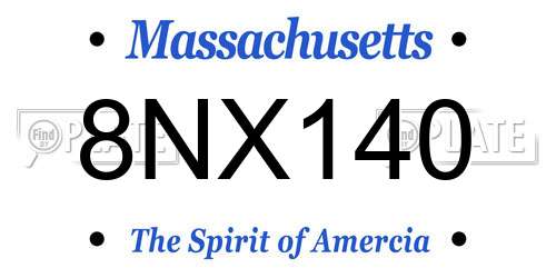 8NX140 Massachusetts License Plate