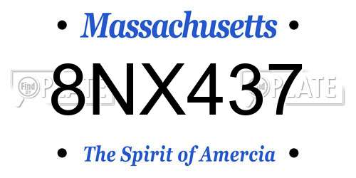 8NX437 Massachusetts License Plate
