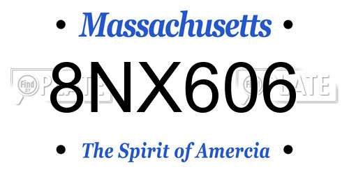 8NX606 Massachusetts License Plate