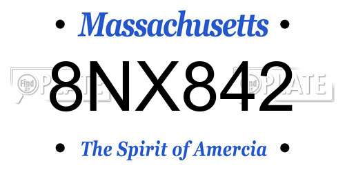 8NX842 Massachusetts License Plate