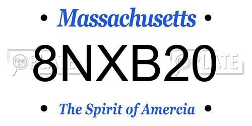 8NXB20 Massachusetts License Plate