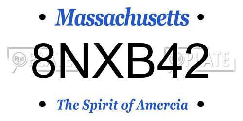 8NXB42 Massachusetts License Plate