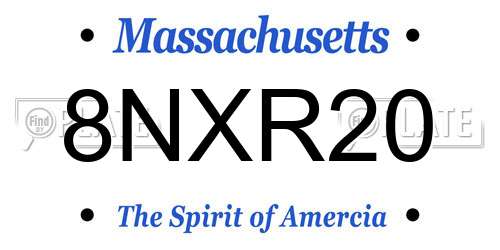 8NXR20 Massachusetts License Plate