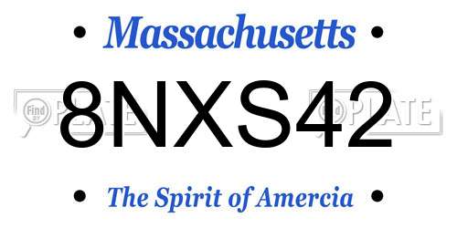 8NXS42 Massachusetts License Plate