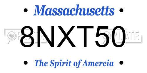 8NXT50 Massachusetts License Plate