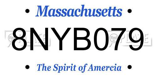 8NYB079 Massachusetts License Plate
