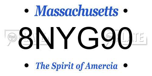 8NYG90 Massachusetts License Plate