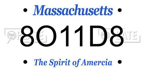 8O11D8 Massachusetts License Plate