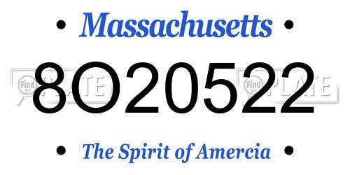 8O20522 Massachusetts License Plate