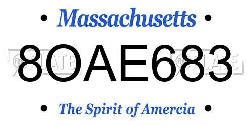 8OAE683 Massachusetts License Plate