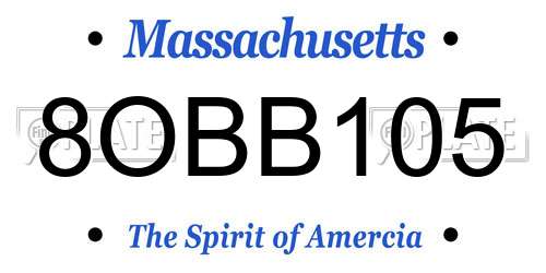 8OBB105 Massachusetts License Plate