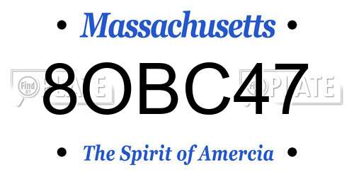 8OBC47 Massachusetts License Plate