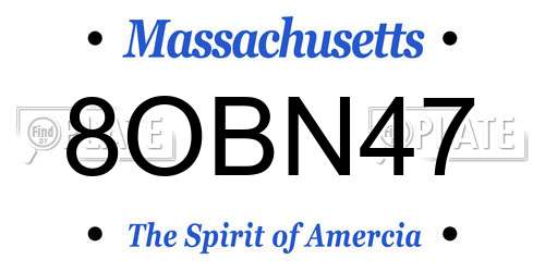 8OBN47 Massachusetts License Plate