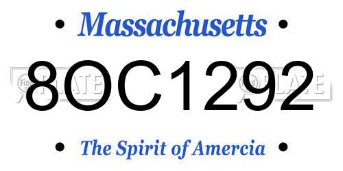 8OC1292 Massachusetts License Plate