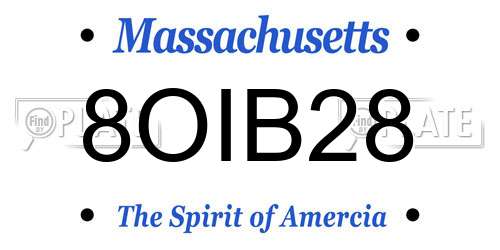 8OIB28 Massachusetts License Plate