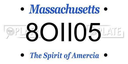 8OII05 Massachusetts License Plate