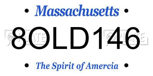 8OLD146 Massachusetts License Plate