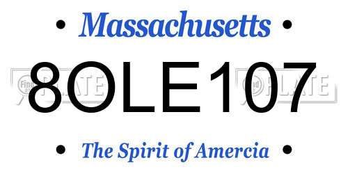 8OLE107 Massachusetts License Plate