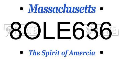 8OLE636 Massachusetts License Plate