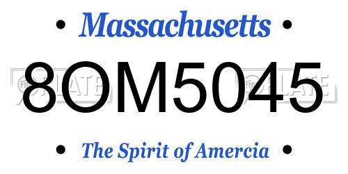 8OM5045 Massachusetts License Plate