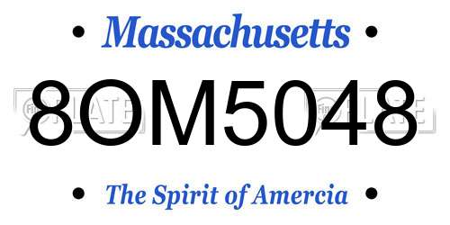8OM5048 Massachusetts License Plate
