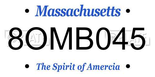 8OMB045 Massachusetts License Plate