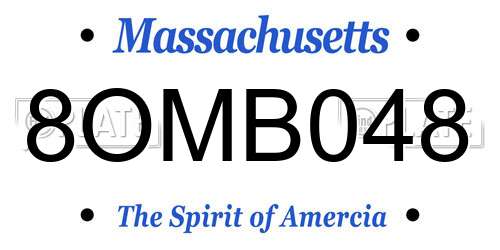 8OMB048 Massachusetts License Plate