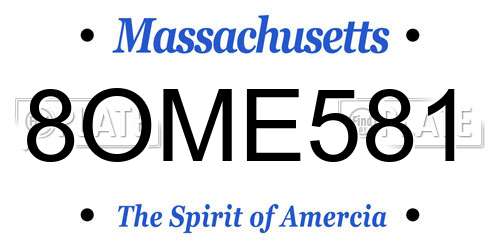 8OME581 Massachusetts License Plate