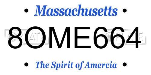 8OME664 Massachusetts License Plate