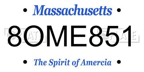 8OME851 Massachusetts License Plate