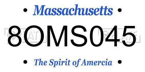 8OMS045 Massachusetts License Plate