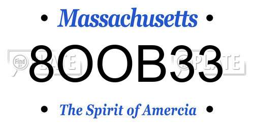 8OOB33 Massachusetts License Plate