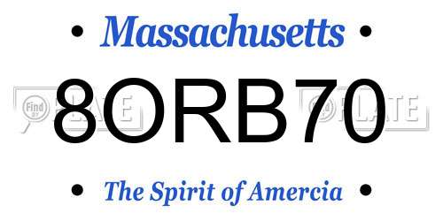 8ORB70 Massachusetts License Plate