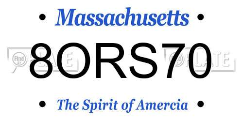 8ORS70 Massachusetts License Plate