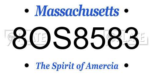 8OS8583 Massachusetts License Plate