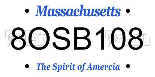 8OSB108 Massachusetts License Plate