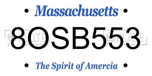 8OSB553 Massachusetts License Plate