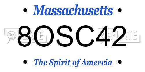 8OSC42 Massachusetts License Plate