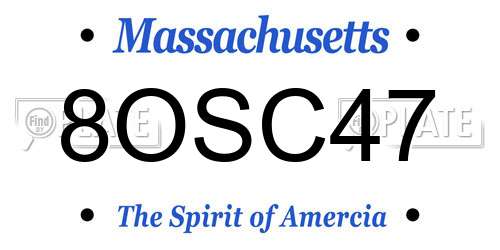 8OSC47 Massachusetts License Plate