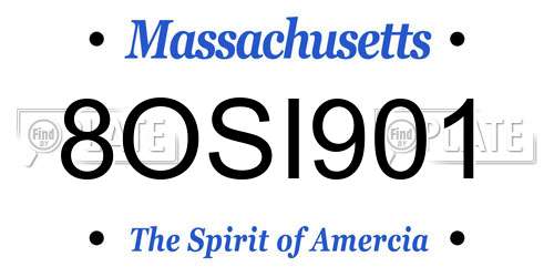 8OSI901 Massachusetts License Plate