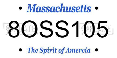 8OSS105 Massachusetts License Plate