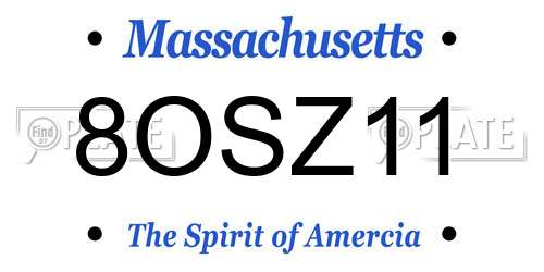 8OSZ11 Massachusetts License Plate