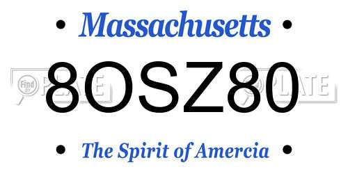 8OSZ80 Massachusetts License Plate
