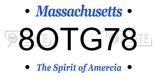 8OTG78 Massachusetts License Plate