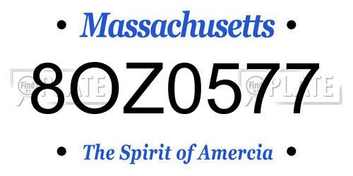 8OZ0577 Massachusetts License Plate