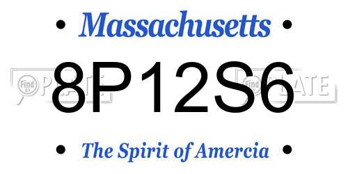 8P12S6 Massachusetts License Plate