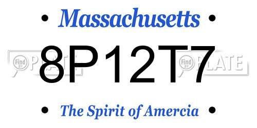 8P12T7 Massachusetts License Plate