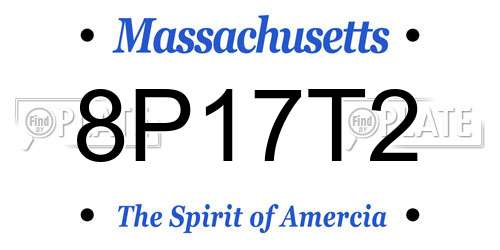 8P17T2 Massachusetts License Plate