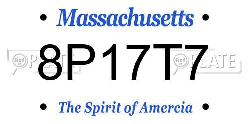 8P17T7 Massachusetts License Plate