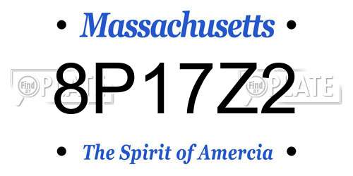 8P17Z2 Massachusetts License Plate